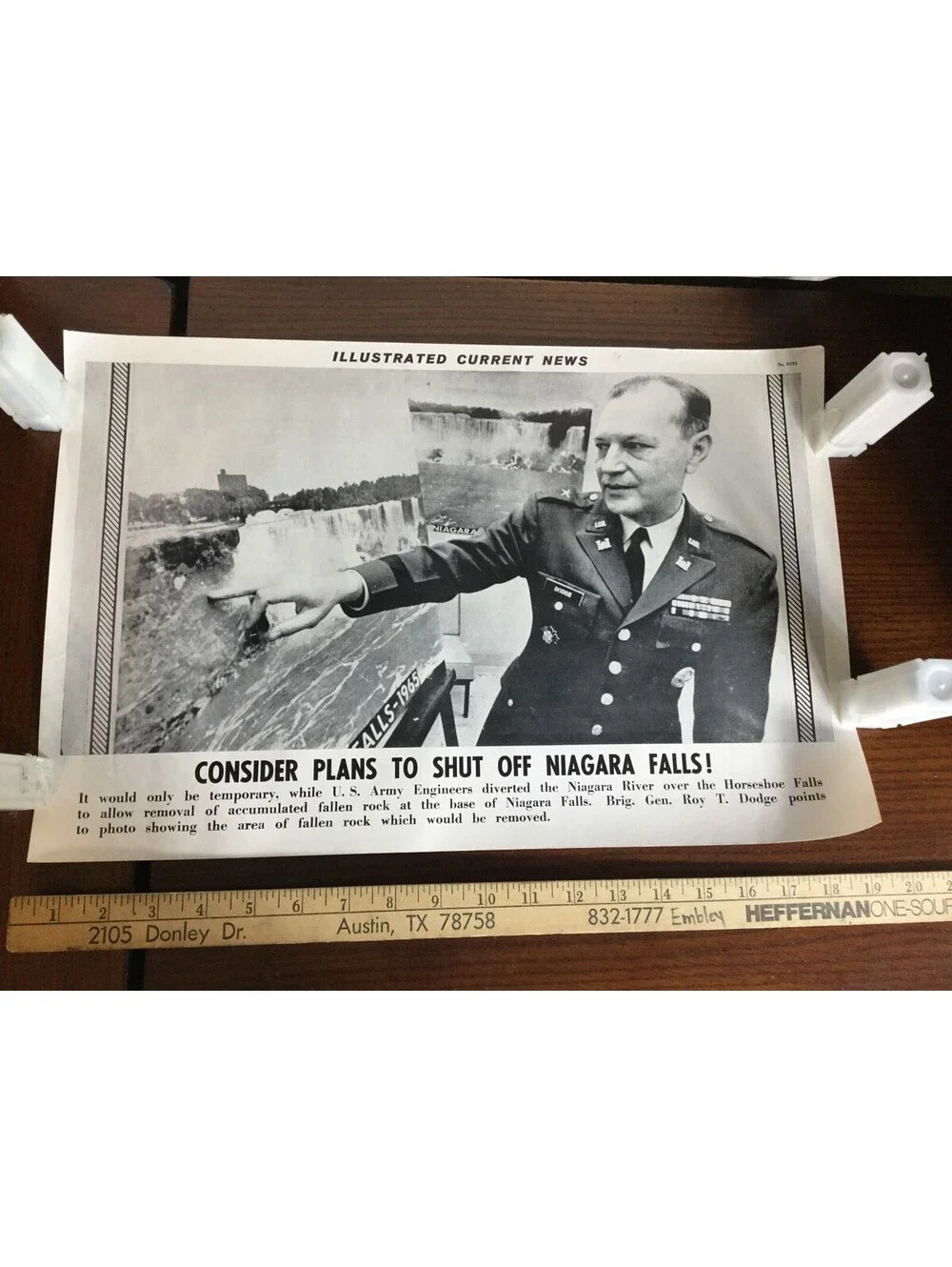 Illustrated Current News Photo - Shut Off Niagara Falls Army Engineers Dodge